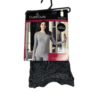 Cuddl Duds Long Sleeve Crew Soft Knit w/Thumb Holes Women's Size X-Small Gray